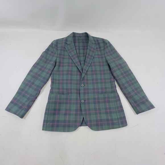 J.Crew 38 Ludlow Suit Jacket Men Well Tartan English Wool-Cotton Twill Moon Slim - Picture 5 of 13